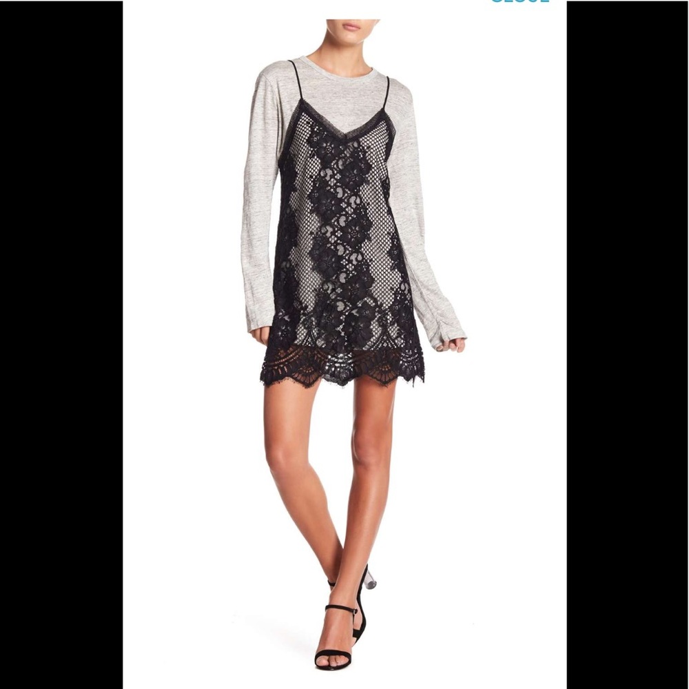 Kendall & Kylie lace overlay sweater dress -Small